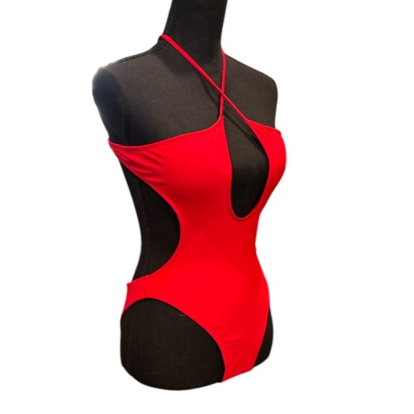 (Lot of 2) NWOT Trendy One Piece Swimsuits, Red/Pink, Red, Size S. - Picture 3 of 9